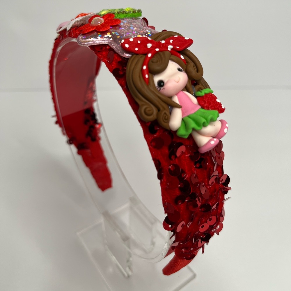 Strawberry shortcake handmade headband NWOT